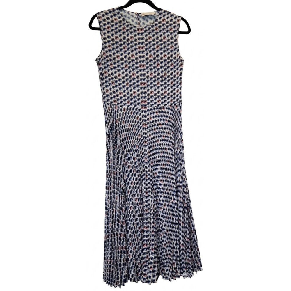 Tory Burch womens size 4 small maxi dress circles pleated beach resort wear